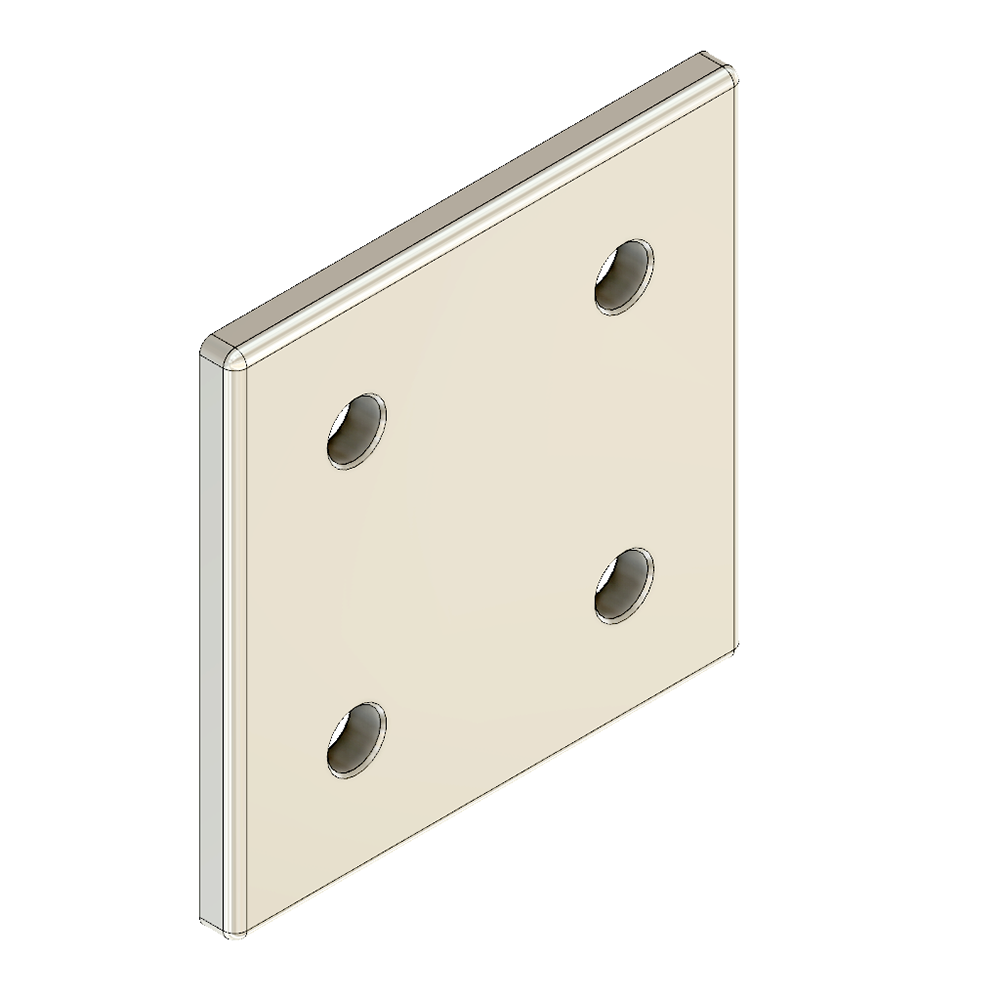 41-120-1 MODULAR SOLUTIONS ALUMINUM CONNECTING PLATE<br>90MM X 90MM FLAT TIE W/HARDWARE